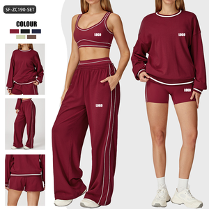 Set Felpa con Cappuccio Bicolore da <span class=keywords><strong>Donna</strong></span> con LOGO Personalizzabile, <span class=keywords><strong>Tuta</strong></span> in Pile OEM/ODM con Stampa Logo per Moda Street - Product Image 3