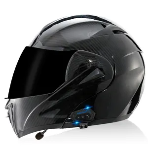 Fornitori degli accessori del casco del motociclo del casco del motociclo del led dello specchio del tè della fibra del carbonio del modello del serpente del dente blu