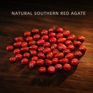 Cabujón de Ágata Roja Natural del <span class=keywords><strong>Sur</strong></span> Nan Hong, Gema Suelta para Incrustaciones de Joyería, DIY, Venta al por Mayor, Múltiples Formas - Product Image 1