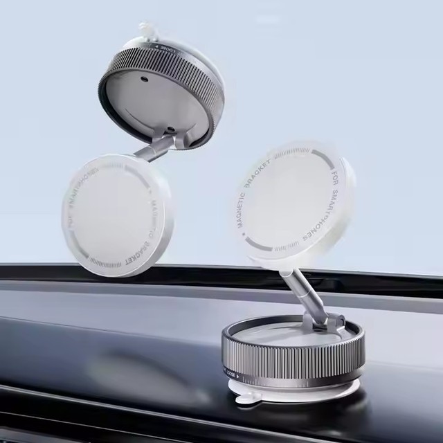 Car Magnetic Phone Holder Hands Free Double Sided Magnetic Vacuum Suction Phone Mount Holder for iPhone iPad