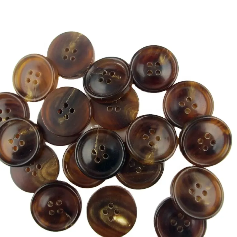 1 paire de boutons pour le costume, 4 trous, de couleur pastèque marron