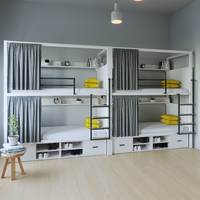 Lit superposé moderne double haut-bas pour dortoirs, écoles, hôtels et appartements - 200x90x240cm Usage commercial