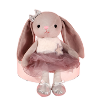 Boneka balerina kelinci lembut kustom hadiah Recital menari balet anak Perempuan diisi dengan katun PP untuk menghilangkan stres