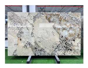 Dalle de quartzite de luxe blanc naturel poli de haute qualité avec des veines naturelles de conception pour une utilisation en intérieur pour fond de table à manger - Product Image 1