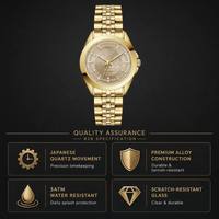 Montre Saturne gaufrée, bracelet en acier inoxydable, mouvement à quartz, résistante à l'eau 30M, pour femme