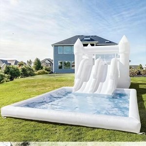 Lâu Đài nhảy bơm hơi lớn cho trẻ em với cầu trượt và bể bơi để chơi ngoài trời - Product Image 6