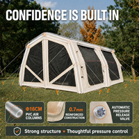 Tente gonflable de luxe Coody 17.2 Familia Pro Air - Beige, grande tente de camping gonflable d'extérieur, tente gonflable durable pour les voyages