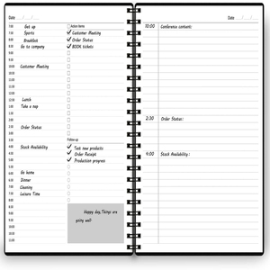 Organiseur d'emploi du temps sans dates, comprenant les arrangements par heure, les points d'<span class=keywords><strong>action</strong></span>, le contenu de suivi, grand classeur d'emploi du temps, carnet de planification - Product Image 2