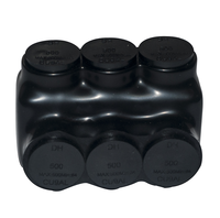 Conectores de Cable Eléctrico Negros UL QMS-S500-3, Conectores Multi-Tap Aislados, Terminales LUG de Entrada de un Solo Lado, UL y No UL