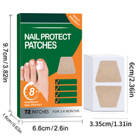 Vente en gros d'usine SAMVO 72 pièces de soin des ongles, gel antifongique, autocollant de correction de renouvellement, patch auto-adhésif, traitement rapide des ongles fongiques