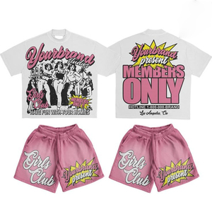 <span class=keywords><strong>Ensemble</strong></span> deux pièces pour homme, t-shirts en coton imprimés DTG, effet délavé, <span class=keywords><strong>ensemble</strong></span> de t-shirts et shorts avec cordon élastique - Product Image 3