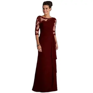 New Fashion Women Girls Europe Lace Transparent O-neck Half Sleeve Slim Dresses Hot Sell Pencil Evening Party Cocktail Dress