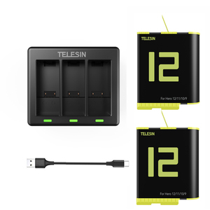 Telesin <span class=keywords><strong>Go</strong></span> <span class=keywords><strong>Pro</strong></span> Cargador de batería de litio para cámara de acción de 3 ranuras y batería de 2 uds para <span class=keywords><strong>Go</strong></span> <span class=keywords><strong>Pro</strong></span> <span class=keywords><strong>Hero9</strong></span>/10/11/12 - Product Image 6