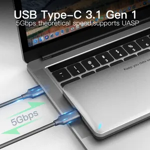 2022 custodia per disco rigido in alluminio Feixuan custodia per disco esterno da 2.5 ''pollici SATA a USB3.1 5Gbps con supporto adattatore USB C UASP