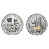 Pièce commémorative en métal personnalisée, plaquée or, avec relief de la mission Apollo sur la Lune, moulée sous pression, objet de collection, souvenir promotionnel, cadeau OEM