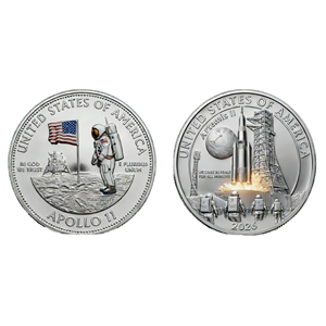 Moneda Conmemorativa de Metal Personalizada, Relieve Electrochapado, <span class=keywords><strong>Misi</strong></span>ón Lunar de Apolo, Fundición a Presión, Coleccionable, Regalo Promocional, OEM - Product Image 1