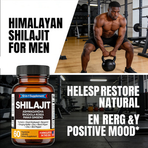Compléments alimentaires à base de plantes 10 en 1 Shilajit Ashwagandha Rhodiola Rosea <span class=keywords><strong>Ginseng</strong></span> Panax <span class=keywords><strong>Ginseng</strong></span> Extra Strength 60 capsules - Product Image 3