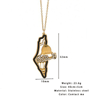 Collar de Moda con Colgante de Acero Inoxidable con Diseño de Mezquita de Palestina, Zirconia, Islámico, Musulmán, Árabe, Joyería al por Mayor, Nuevo para Mujer 2026