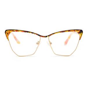 وصل حديثًا شعار مخصص كلاسيكي ذهبي معدن نظارات بصرية إطار بيع بالجملة ماس شكل وجه تطابق نظارات العين - Product Image 1