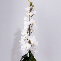 Fleur de Delphinium en latex à toucher réel, branche longue, sensation 3D réaliste, ruban en polyester doux, pour la maison, les mariages, les événements, la Saint-Valentin