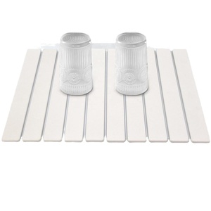 Grand tapis de séchage de vaisselle en pierre super absorbant pour comptoir de cuisine à séchage <span class=keywords><strong>rapide</strong></span> tapis de terre de diatomées pliables séchage de vaisselle en plastique - Product Image 3
