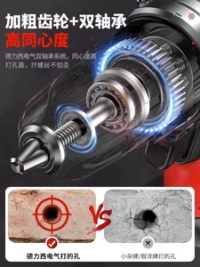 Drill Rechargeable Lithium Electric Screwdriver <b>Multifunctional</b> Pistol Impact Drill Household Tool Box Set - Product Image 5