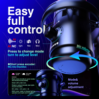 Microphone à condensateur 2S Pro AI Type-C RGB avec réduction de bruit IA et réverbération OTG pour PC, Android, streaming, podcast et gaming