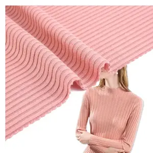 rib knitted spandex polyester high elastic fabric for women underwear knitwear clothing