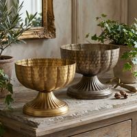 Vase Art Déco de Luxe 2026 en Fer Plaqué Or, Écologique, Durable, Fait Main, Pot de Fleurs Antique, Centre de Table de Mariage, Décoration Intérieure