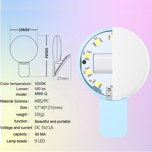 Mini éclairage annulaire LED, Rechargeable, pour <span class=keywords><strong>Selfie</strong></span>, Smartphone, vente en gros, <span class=keywords><strong>prix</strong></span> d'usine - Product Image 6