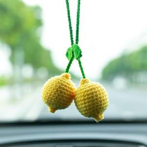 2024 nuevo ganchillo melocotón <span class=keywords><strong>mango</strong></span> limón fresa coche entrega encantos coche espejo retrovisor accesorios colgantes para <span class=keywords><strong>adolescentes</strong></span> - Product Image 2