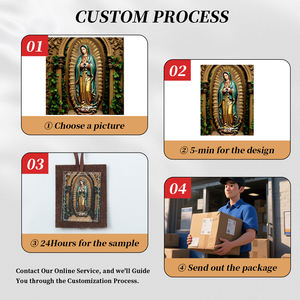 GIVELUCK Ciondolo in Feltro Bifacciale con Simboli della Divina Misericordia e dell'Eucaristia, Croce Argentata su Nastro Marrone - Regalo - Product Image 4