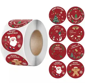 Adesivos para etiquetas alegre de natal, etiquetas para tema de natal, envelope de papelaria, decoração diy