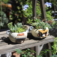Pot de fleur en résine pour animaux de compagnie, micro paysage émaillé, pour jardinage, bureau, balcon, décoration, petit