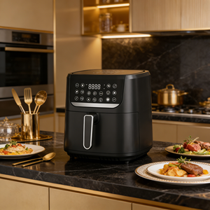 Freidora de Aire Eléctrica de 1750W y <span class=keywords><strong>9L</strong></span> con Pantalla Digital, Temporizador de 0-60 Minutos, 200 ° Olla y Rejilla Antiadherentes para Temperaturas de 360°C °   Circulación de Aire Caliente - Product Image 4