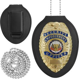 12 Years Factory Custom Metal <b>Security</b> Badge with Leather <b>Wallet</b> Holder - Product Image 1