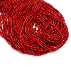 3mm-4mm Petites perles rondes en bambou naturel corail rouge rose blanc pêche <span class=keywords><strong>orange</strong></span> pour la fabrication de bijoux de bricolage Perles en pierre brin - Product Image 4