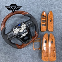 Kit de Revestimiento Interior para LandCruiser LC100 FJ100 1998-2007, Panel de Control de Aire Acondicionado Plateado y Molduras de Ventana con Acabado ABS Imitación Madera