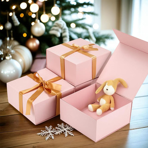 Sang Trọng Các Tông Hộp Quà Tặng Sinh Nhật Của Mẹ Ngày Bao Bì Gấp Đám Cưới Tùy Chỉnh 8X8X4 Inches Màu Hồng Cứng Nhắc Hộp Bìa - Product Image 6