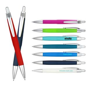 Branded Sports Plastic Rubber Coated Ballpoint <b>Pen</b> Custom Logo for Promotional Giveaway Gifts-<b>Multi</b>-<b>Color</b> Modern Design - Product Image 1