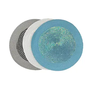 Multi-colored metal and PP round dining place mat