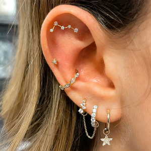 CANNER Joyería de Plata de Ley al por Mayor, Pendientes de Aro Pequeños con Circonita Cúbica y Cristal Mini Chapados en Oro de 18k para Mujer - Product Image 3