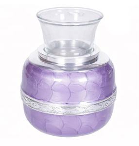 Urna de metal para velas conmemorativas, urna para cenizas funerarias, urna grabada para velas, urna con luz, urna de diseño para cenizas, urna dorada grabada - Product Image 5