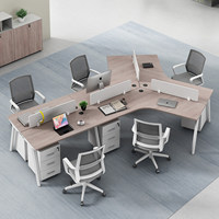 BGZ-224X Bureaux minimalistes pour personnel de bureau pour 3/4/5 personnes, combinaison de bureaux informatiques pour 6 personnes avec fonction de démontage