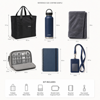 Kit de Bienvenida Personalizado para Dormitorios Universitarios con Bolsa de Lavandería, Botella, Toalla, Organizador, Cuaderno y Cordón