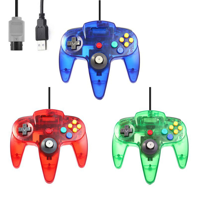 USB Wired Transparent N64 Gamepad Joystick for Nintend 64 Console Gaming Joystick for Nintend N64 Controller