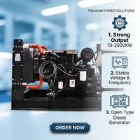 Générateur diesel sans balais auto-excité avec régulation AVR, démarrage automatique, type super silencieux, châssis ouvert, à vendre