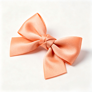 Nœud en satin prénoué doux pêche-orange pour bouquet floral de printemps, douche nuptiale, boîte cadeau de mariage, ornement de fête - Product Image 1