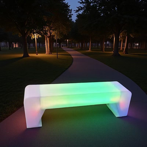 Panca da Esterno Personalizzata con Illuminazione LED RGB a Colori Variabili, Seduta in Plastica per Bar, Pub, Parchi e Giardini, Panche di Lusso per Patio - Product Image 2
