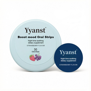 OEM ODM Bandes buccales pour améliorer l'humeur, apaisantes pour la nuit, complément alimentaire, saveur fraise, dissolution rapide, 30 pièces, boîte ronde - Product Image 1